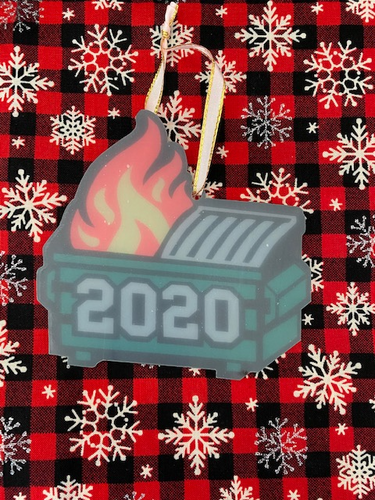 Dumpster fire 2020 christmas ornament